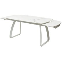 Стол LUGO 140 GLOSS STATUARIO WHITE SINTERED STONE/ WHITE М-City