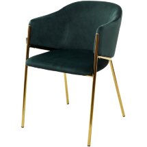 Стул DILL BLUVEL-78 GREEN, велюр/ золотой каркас, М-City