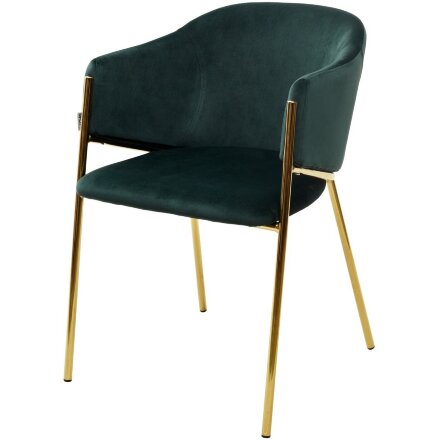 Стул DILL BLUVEL-78 GREEN, велюр/ золотой каркас, М-City 