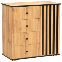 Комод Либерти 51.05 дуб вотан / черный / профиль Masa Decor дуб вотан