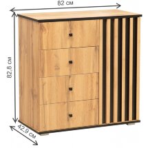 Комод Либерти 51.05 дуб вотан / черный / профиль Masa Decor дуб вотан