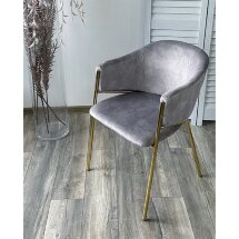 Стул DILL PK6015-03 (VBP203) античный серебристо-серый/ золотой каркас, М-City