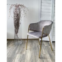 Стул DILL PK6015-03 (VBP203) античный серебристо-серый/ золотой каркас, М-City