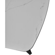 Стол RASMUS 160 TL-45 Белый мрамор, испанская керамика / черный каркас, ®DISAUR