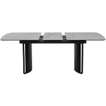 Стол RASMUS 160 TL-45 Белый мрамор, испанская керамика / черный каркас, ®DISAUR