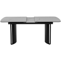 Стол RASMUS 160 TL-45 Белый мрамор, испанская керамика / черный каркас, ®DISAUR
