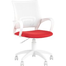Кресло офисное TopChairs ST-BASIC-W красная ткань крестовина белый пластик