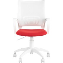 Кресло офисное TopChairs ST-BASIC-W красная ткань крестовина белый пластик