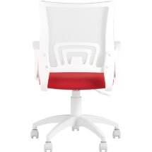 Кресло офисное TopChairs ST-BASIC-W красная ткань крестовина белый пластик