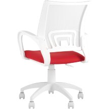 Кресло офисное TopChairs ST-BASIC-W красная ткань крестовина белый пластик
