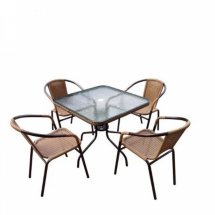 Комплект мебели  Николь-2LB TLH-037С-TLH070SR-70x70 Light Beige (4+1)