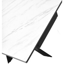 Стол BELLUNO 160 MARBLES KL-99 Белый мрамор матовый, итальянская керамика/ черный каркас, ®DISAUR