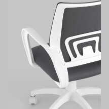 Кресло офисное Topchairs ST-BASIC-W серая ткань крестовина белый пластик