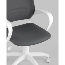 Кресло офисное Topchairs ST-BASIC-W серая ткань крестовина белый пластик