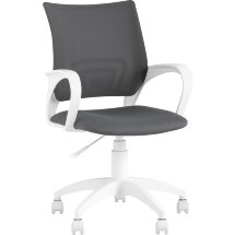 Кресло офисное Topchairs ST-BASIC-W серая ткань крестовина белый пластик