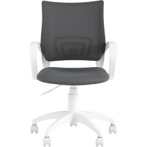 Кресло офисное Topchairs ST-BASIC-W серая ткань крестовина белый пластик