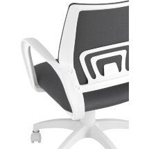Кресло офисное Topchairs ST-BASIC-W серая ткань крестовина белый пластик