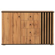 Комод Либерти 51.04 дуб вотан / черный / профиль Masa Decor дуб вотан