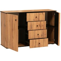 Комод Либерти 51.04 дуб вотан / черный / профиль Masa Decor дуб вотан
