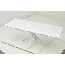 Стол МОНАКО 140 Белый мрамор, матовый К-3, керамика / Белый БЕЗ НДС