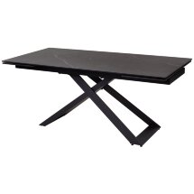 Стол LIVORNO 180 MATT BLACK MARBLE SOLID CERAMIC / BLACK М-City