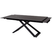 Стол LIVORNO 180 MATT BLACK MARBLE SOLID CERAMIC / BLACK М-City