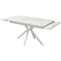 Стол МОНАКО 140 Белый камень, глянец К-11, керамика / Белый БЕЗ НДС