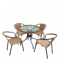 Комплект мебели  Николь-1LB TLH-037С-TLH080RR-D80 Light Beige (4+1)