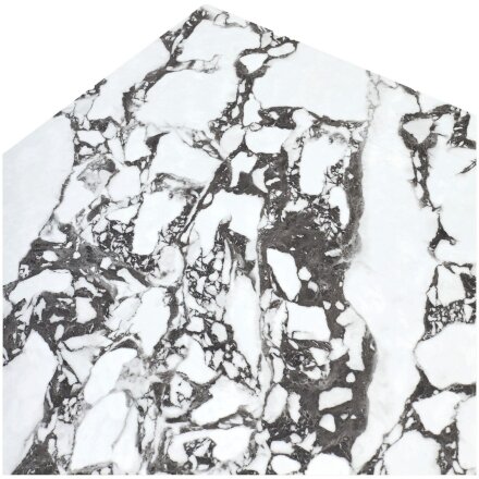 Стол VICENZA 180 раскладной GLOSS BULGARI WHITE, керамика / Черный, ®DISAUR 