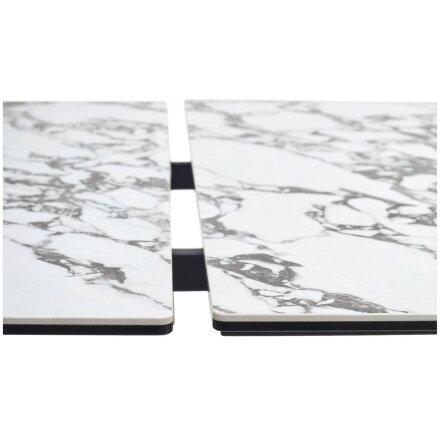 Стол VICENZA 180 раскладной GLOSS BULGARI WHITE, керамика / Черный, ®DISAUR 