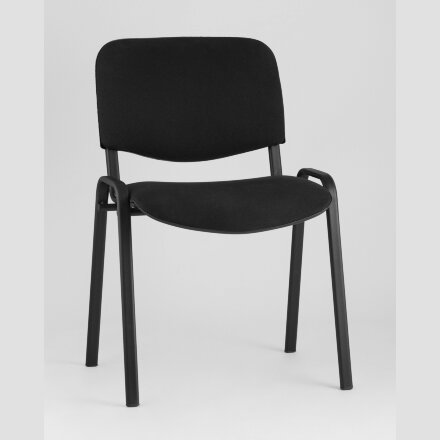 Стул Stool Group Изо ( iso ) черный для посетителей и конференц залов, изгиб под спину, пластиковые опоры 