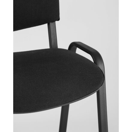 Стул Stool Group Изо ( iso ) черный для посетителей и конференц залов, изгиб под спину, пластиковые опоры 