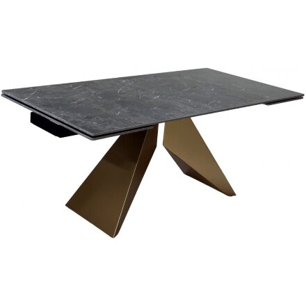 Керамический стол Ales 180 керамика black grave solid ceramic / бронзовый 