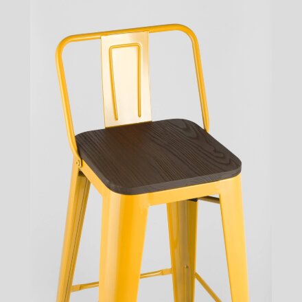 Стул барный TOLIX WOOD со спинкой желтый 