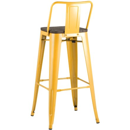 Стул барный TOLIX WOOD со спинкой желтый 
