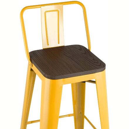 Стул барный TOLIX WOOD со спинкой желтый 