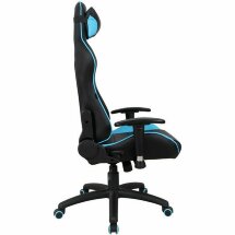 Кресло компьютерное BRABIX &quot;GT Master GM-110&quot;, две подушки, экокожа, черное/голубое, 531928
