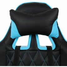 Кресло компьютерное BRABIX &quot;GT Master GM-110&quot;, две подушки, экокожа, черное/голубое, 531928