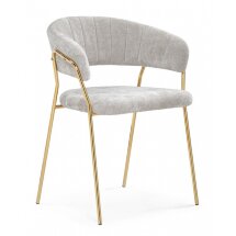 Стул на металлокаркасе Kamelia 1 light gray fabric / gold