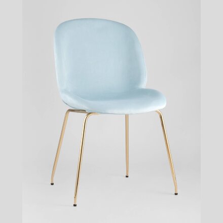 Стул Stool Group Beetle мятный, металлический каркас, бархатная обивка, золотые ножки 