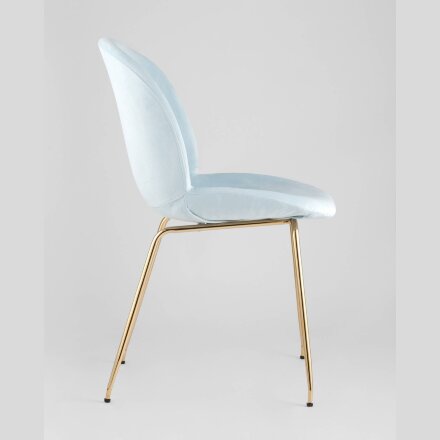 Стул Stool Group Beetle мятный, металлический каркас, бархатная обивка, золотые ножки 