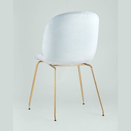 Стул Stool Group Beetle мятный, металлический каркас, бархатная обивка, золотые ножки 