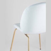 Стул Stool Group Beetle мятный, металлический каркас, бархатная обивка, золотые ножки