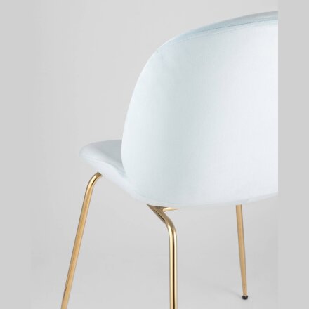 Стул Stool Group Beetle мятный, металлический каркас, бархатная обивка, золотые ножки 