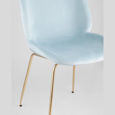 Стул Stool Group Beetle мятный, металлический каркас, бархатная обивка, золотые ножки 