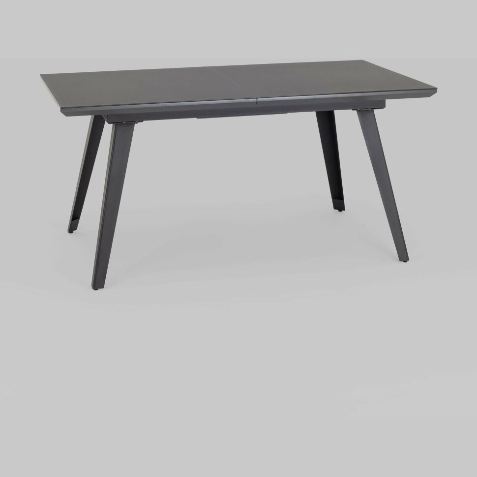 Обеденный стол Stool Group Палермо раскладной 160-200*90 серый со стеклом Обеденный стол Stool Group Палермо раскладной 160-200*90 серый со стеклом