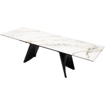 Стол IVAR 180 MARBLES KL-188 Контрастный мрамор, итальянская керамика, ®DISAUR