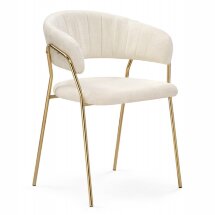 Стул на металлокаркасе Kamelia 1 white fabric / gold