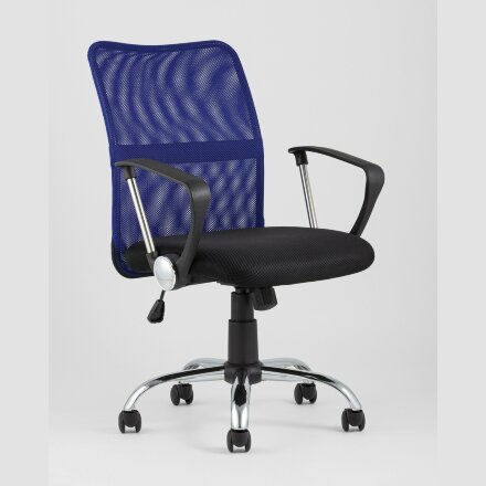 Компьютерное кресло Stool Group TopChairs Junior детское синее в обивке из текстиля и сетки, механизм качания Top Gun 