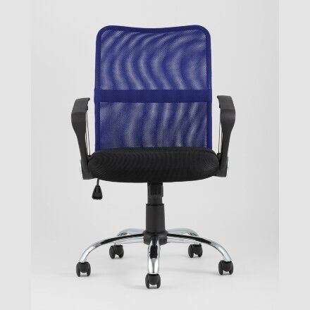 Компьютерное кресло Stool Group TopChairs Junior детское синее в обивке из текстиля и сетки, механизм качания Top Gun 